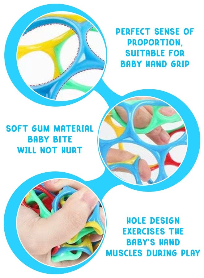 Children's Teething Rattle, Grasp Ball, Grip Training Ball, Baby Toy, Soft Rubber Ball (No Bell, Model 3101)  - Image 3
