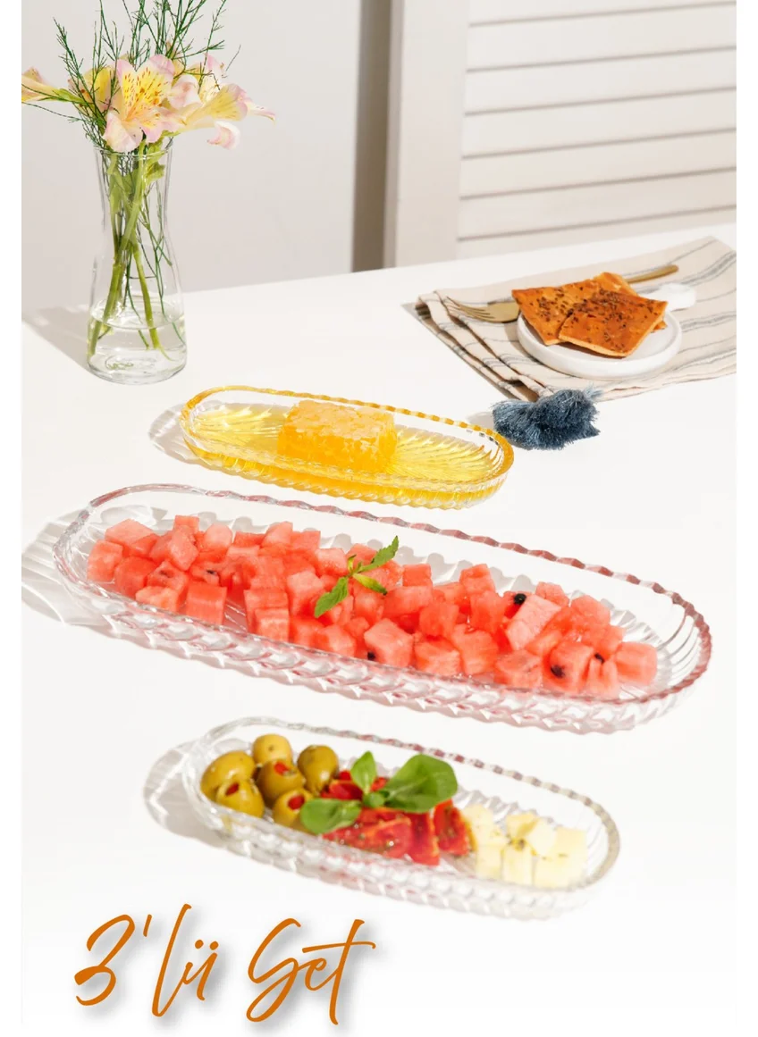 Vienev 3-Piece Boat Plate 2 Small 1 Large