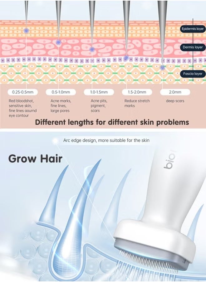 bio needle - Adjustable Dermal Stamp Microneedle Stamp Microneedle Skin Pen 0.25mm for Face Scalp Beard Body - Image 1