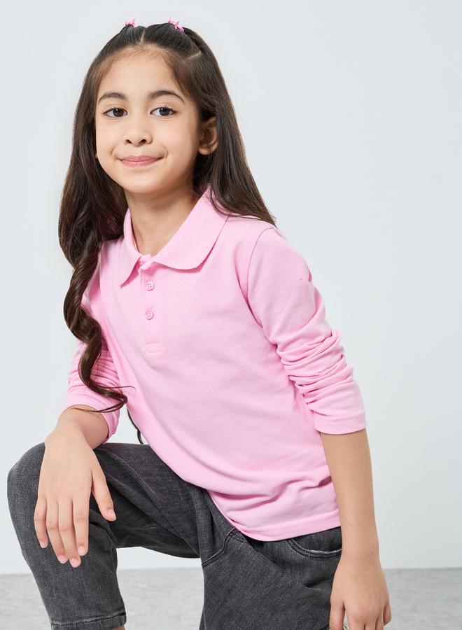 ستايلي تيشيرت بولو قطن بأكمام طويلة - Image 3