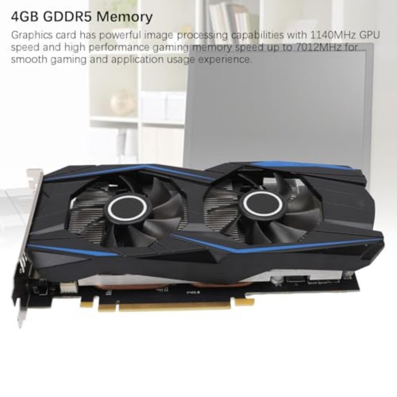 Gaming PC and video production: 4GB GDDR5 graphics card with 128-bit PCI Express 3.0, dual-fan cooling, DVI output, 1140MHz GPU clock, 4K support - Image 5