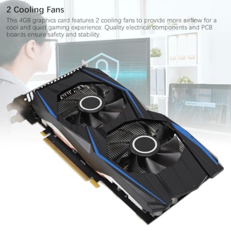 Gaming PC and video production: 4GB GDDR5 graphics card with 128-bit PCI Express 3.0, dual-fan cooling, DVI output, 1140MHz GPU clock, 4K support - Image 4