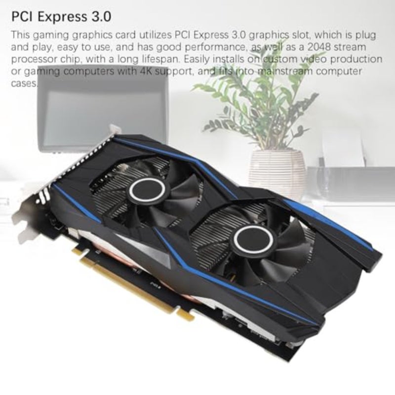 Gaming PC and video production: 4GB GDDR5 graphics card with 128-bit PCI Express 3.0, dual-fan cooling, DVI output, 1140MHz GPU clock, 4K support - Image 3