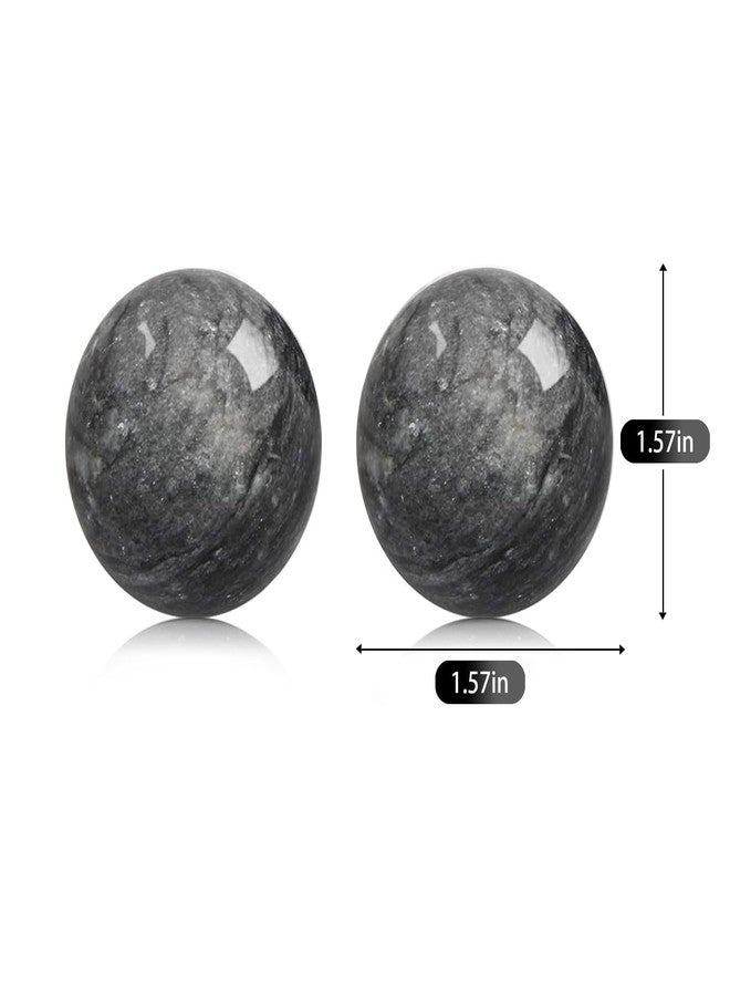 Hmsddan Traditional Chinese Baoding Balls, Marble Health Exercise Stress Relief Balls, Dark Grey, 2-Piece Set (Dark Grey, Medium-1.57") - Image 2