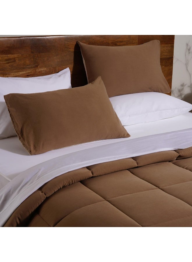 Pan Home Down Alternative 2-piece Reversible Comforter Set 150x220cm - Beige Brown - Image 2