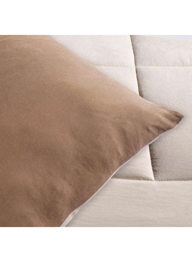 Pan Home طقم لحاف قابل للعكس من قطعتين 150X220 سم - بيج وبني - Image 4