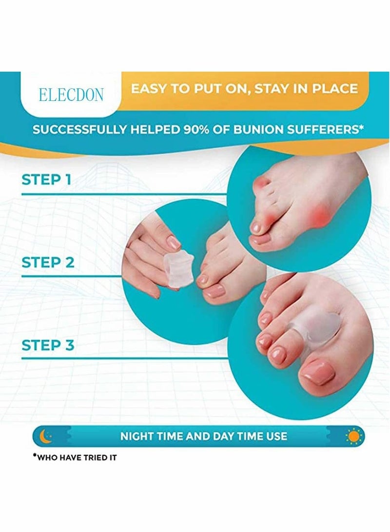 KASTWAVE 4 Pack Toe Spacers - Gel Applicator - Correction of Crooked Toes - Bunion Braces & Bunion Relief - Pads for Overlaps, Hallux Valgus, Yoga  - Image 3