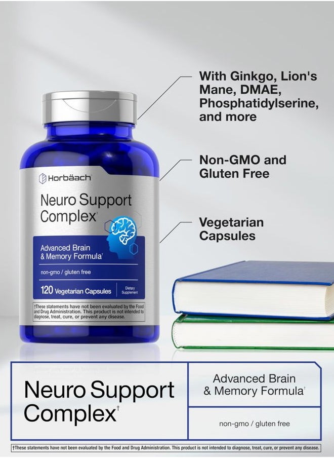 Horbäach Brain Supplement | 120 Capsules | with Phosphatidylserine & DMAE | Advanced Formula for Memory, Focus, Clarity | Vegetarian & Gluten Free | Neuro Support  - Image 4