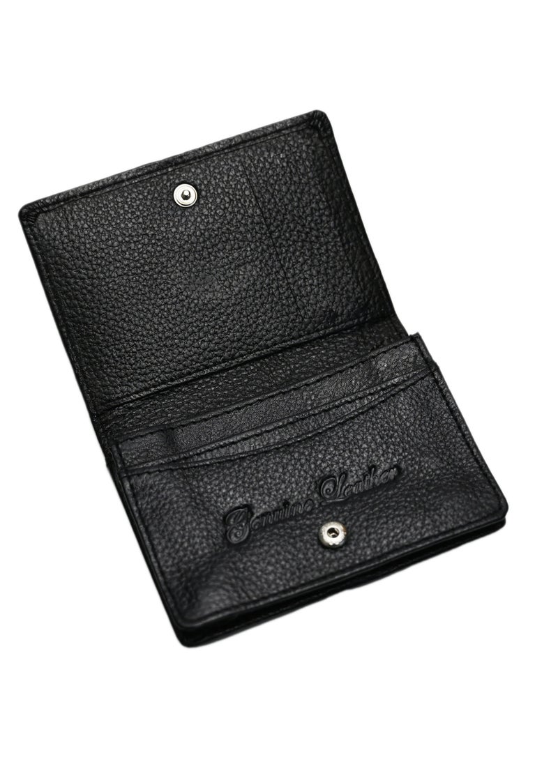VALY - Men Casual Black Leather Wallet Classic Bifold Wallet for Men | Genuine Leather Material | Holds Credit/Debit/ATM Cards | Slim & Easy to Fit Handcrafted Money Purse - Image 1