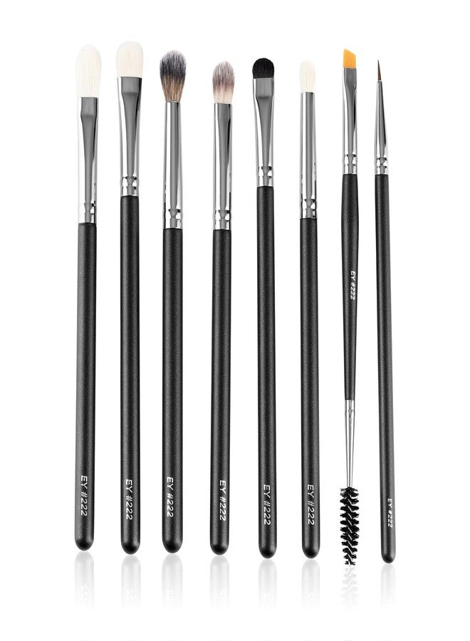 PAC Eye Series Synthetic Bristle Makeup Brush Set | Foundation, Blush, Eyeliner, Concealer, Eyeshadow Brushes with Makeup Brush Pouch | For Cream, Liquid And Powder Formulation - 8 Brushes - Image 1