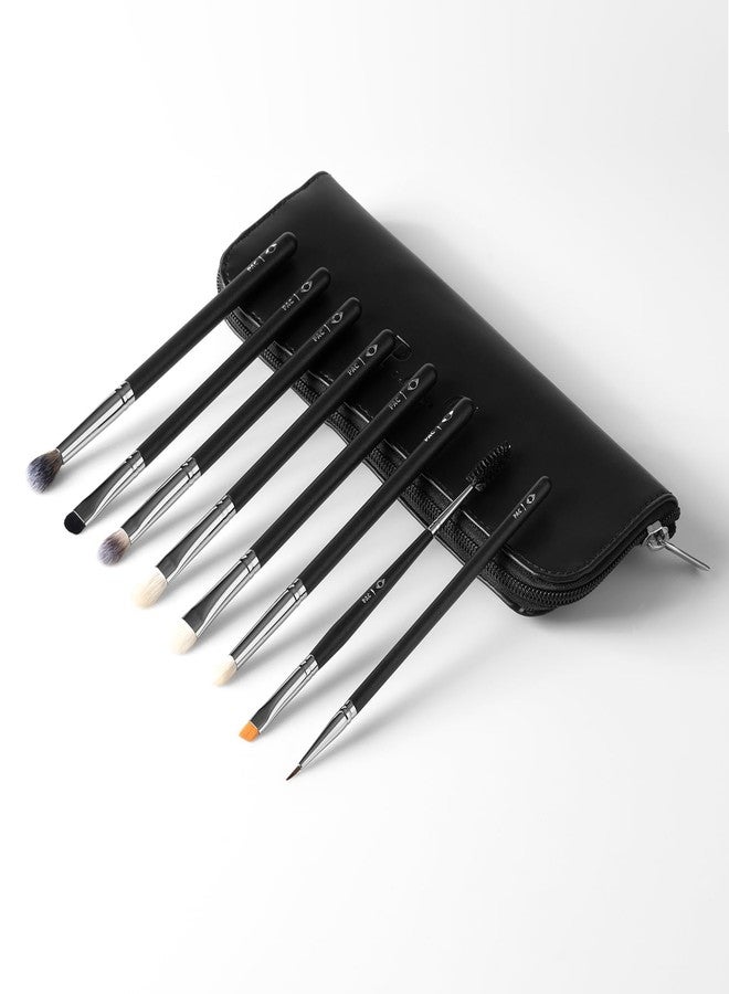 PAC Eye Series Synthetic Bristle Makeup Brush Set | Foundation, Blush, Eyeliner, Concealer, Eyeshadow Brushes with Makeup Brush Pouch | For Cream, Liquid And Powder Formulation - 8 Brushes - Image 4
