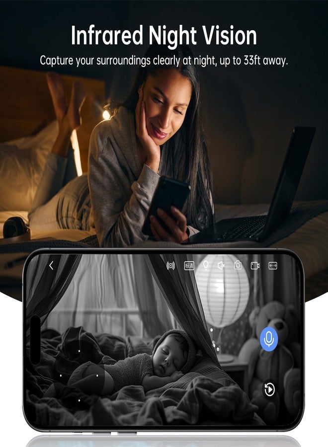 Chpuss Indoor Robot Camera, 2K HD 5g/2.4GHz WiFi Pet Camera with EseeCloud Phone App, Hidden Camera 360 PTZ Two-Way Audio, Bedroom Camera, - Image 4