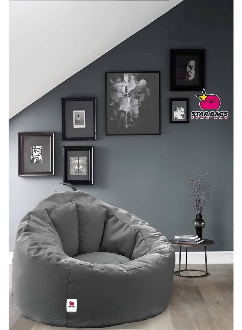 Star Bags - Bean Bags Bean Bag Chair Comfy - From Star Bags - 100*75cm - Grey - Velvet Fabric - Image 1