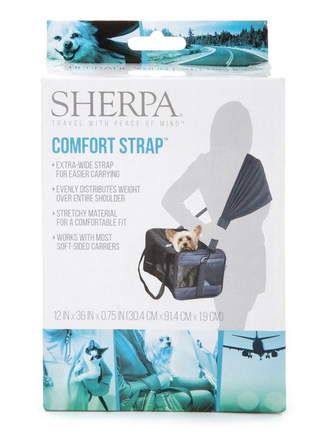 Sherpa حقيبة سفر للحيوانات الأليفة، حزام مريح، أسود (56014) - Image 1