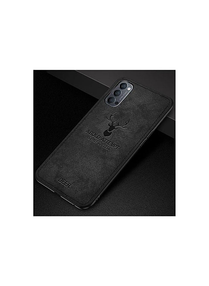 ELMO3EZZ Oppo A95/5G Digital Luxury Soft Texture Patterned TPU Cloth Case, Dirt-Resistant, Anti-Shock, Anti-Fingerprint, Full Body Protective For Oppo A95 (Black) - Image 5