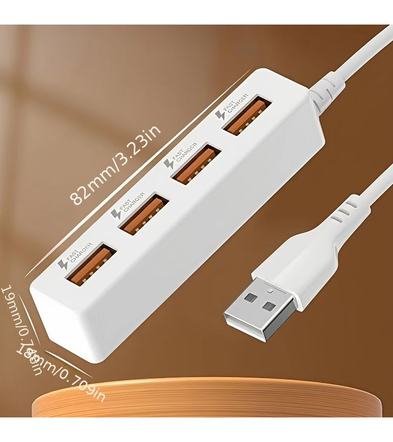أبيض 4 منافذ USB C 2.0 Hub فائق النعومة موسع متعدد المنافذ لأجهزة الكمبيوتر المحمولة - Image 4