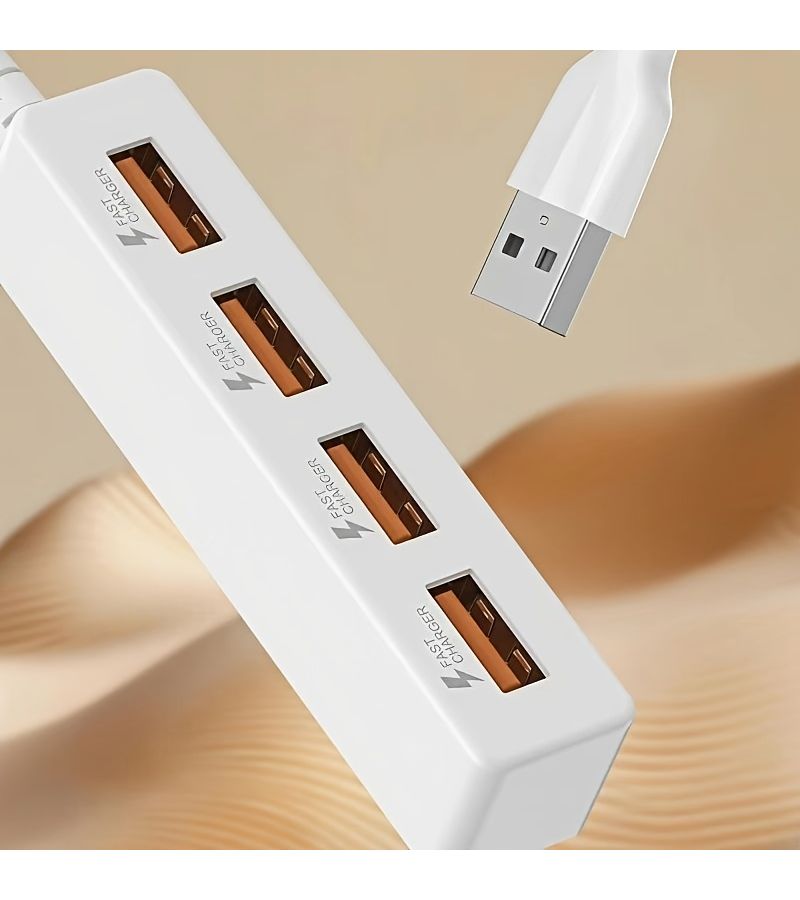 أبيض 4 منافذ USB C 2.0 Hub فائق النعومة موسع متعدد المنافذ لأجهزة الكمبيوتر المحمولة - Image 2