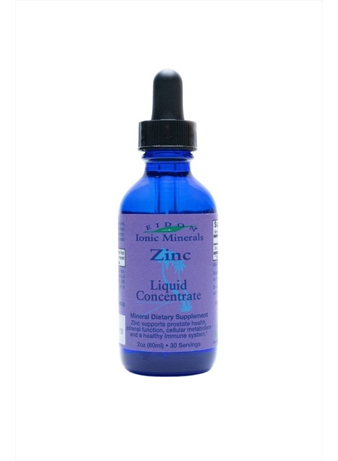 Eidon Ionic Minerals Liquid Zinc Concentrate - Ionic Zinc Drops, Boost Immune System & Mood, Relieves Stress, All-Natural, Vegan, Gluten-Free, No Preservatives or Additive - 2 Ounce Bottle - Image 1