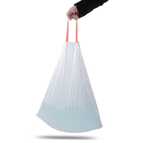 Orino Ultra Strong Garbage Bags 8 Gallon Trash Can Liners for Kitchen and Office Unscented White Drawstring Trash Bags, 60 Count 0.74 mil 22" x 24" - Image 3