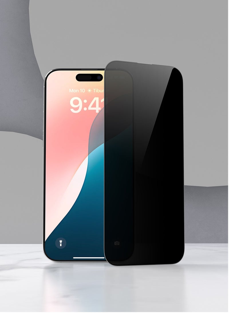 ديفيا حماية شاشة  ايفون 16برو ماكس لقافه  من ديفيا يضمن لك حماية الشاشة من الخدوش والصدمات مع الحفاظ على الخصوصية ذات الحافة الناعمة والزجاج المقسّى مرتين - Image 2