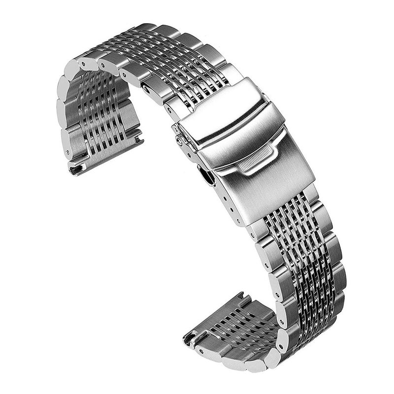 Stainless Steel Solid Buckle 15 Beads Strap Suitable For Samsung/Huawei/Seiko Master 18/20/22/24Mm - Image 1