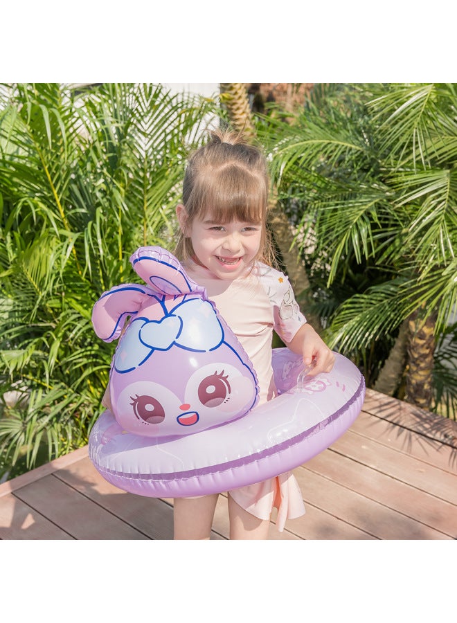 general Shinohara Children's Swimming Ring For Boys And Girls Purple Rabbit Seat Ring Baby Thickened Inflatable Swimming Ring With Handle-Inside Diameter After Inflation:Pink-star Wings Pants Pocket Seat (s - Image 4