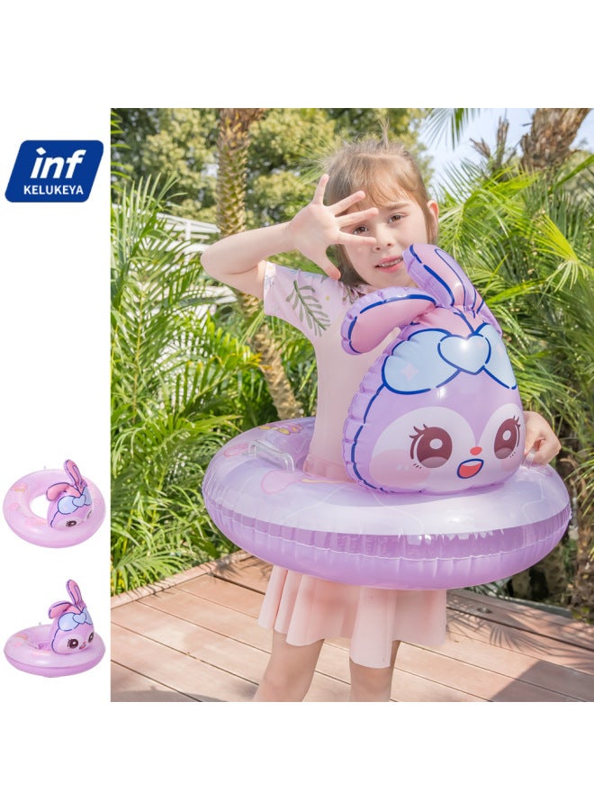 general Shinohara Children's Swimming Ring For Boys And Girls Purple Rabbit Seat Ring Baby Thickened Inflatable Swimming Ring With Handle-Inside Diameter After Inflation:Pink-star Wings Pants Pocket Seat (s - Image 2