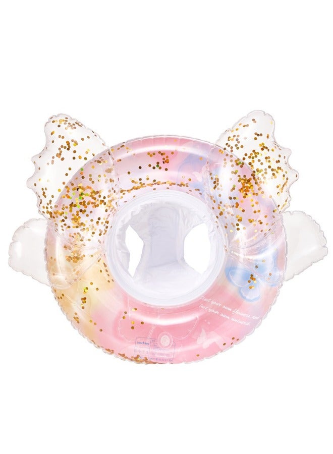 general Shinohara Children's Swimming Ring For Boys And Girls Purple Rabbit Seat Ring Baby Thickened Inflatable Swimming Ring With Handle-Inside Diameter After Inflation:Pink-star Wings Pants Pocket Seat (s - Image 1