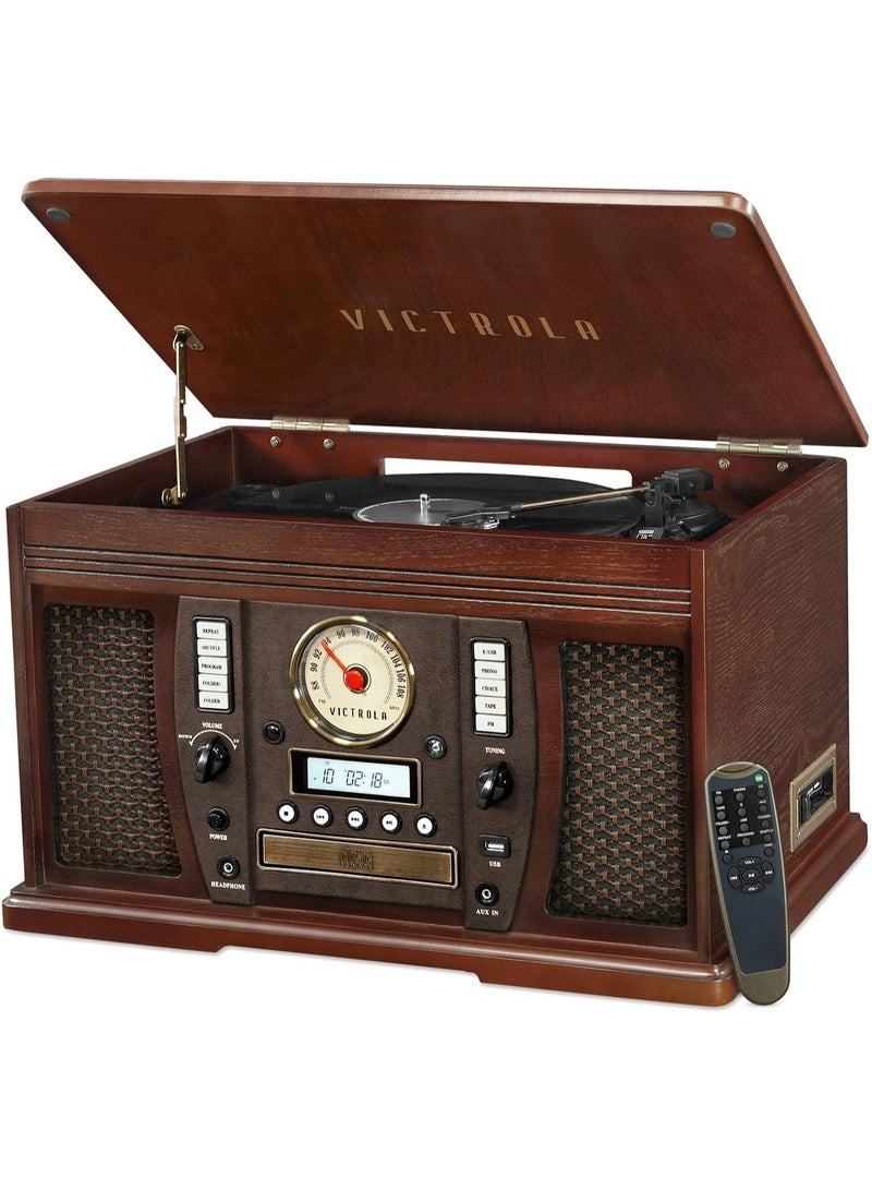 Victrola Aviator 8-in-1 Bluetooth Record Player & Multimedia Center with Built-in Stereo Speakers - 3-Speed Turntable, Vinyl to MP3 Recording | Wireless Music Streaming | Espresso - Image 2