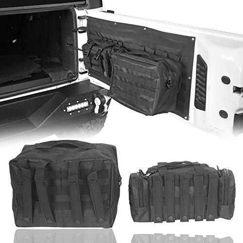 Hooke Road Wrangler Tailgate Storage Bags Back Door Cargo Organizer Kit for 2007-2018 Jeep JK Wrangler & Unlimited - Image 1
