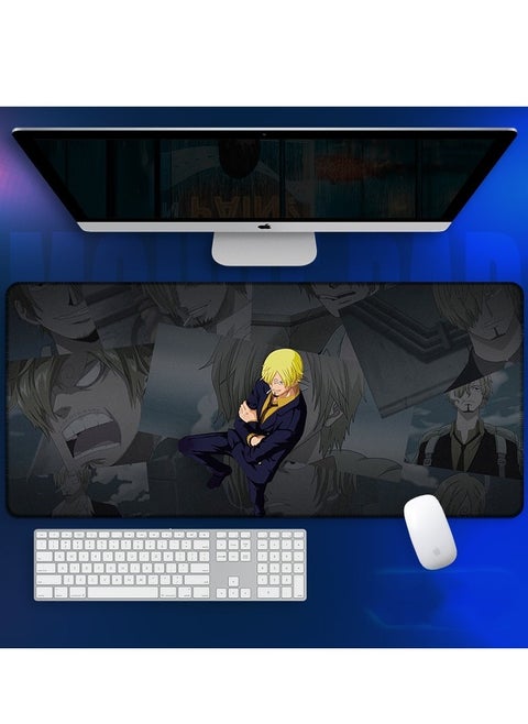 لوحة ماوس Anime One Piece، لوحة ماوس ألعاب كبيرة ممتدة، قاعدة مطاطية غير قابلة للانزلاق ووسادة مكتب بحافة مخيطة للكمبيوتر المنزلي والعمل والدراسة