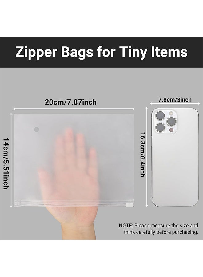 Frosted Zippered Bags, 25 Pcs 7.8 x 5.5 Inch (approx. 20 x 14 cm) Resealable Polyethylene Plastic Bag Zipper with Slider Closure for Transporting Tie Sock Panties - Image 2