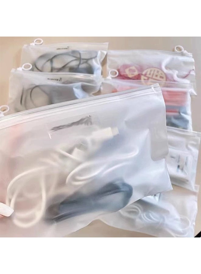 Frosted Zippered Bags, 25 Pcs 7.8 x 5.5 Inch (approx. 20 x 14 cm) Resealable Polyethylene Plastic Bag Zipper with Slider Closure for Transporting Tie Sock Panties - Image 3