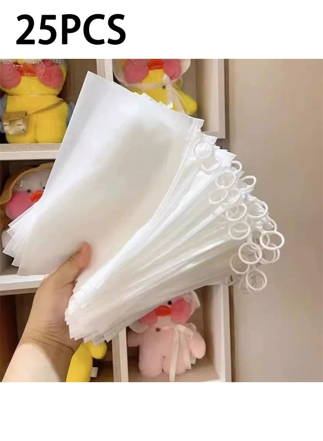 Frosted Zippered Bags, 25 Pcs 7.8 x 5.5 Inch (approx. 20 x 14 cm) Resealable Polyethylene Plastic Bag Zipper with Slider Closure for Transporting Tie Sock Panties - Image 1