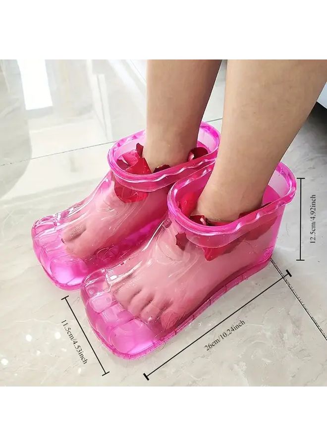 زوج واحد من أحواض القدم المحمولة القابلة للارتداء باللون الأزرق، خالية من الروائح ومصنوعة من البلاستيك، مثالية للاسترخاء في منتجع صحي منزلي. - Image 5