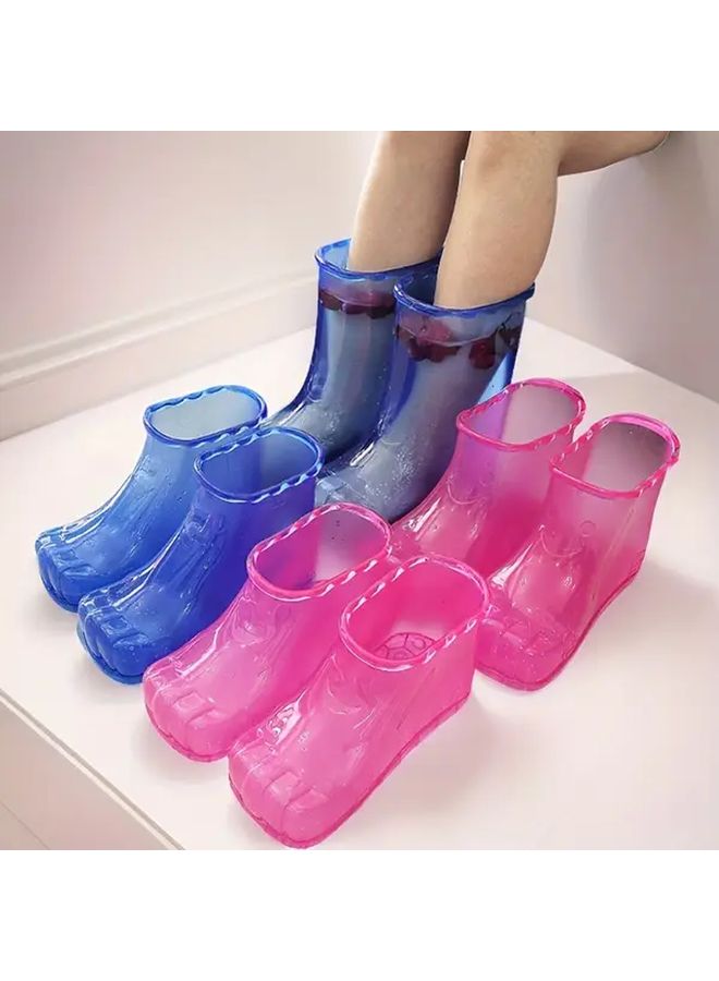 زوج واحد من أحواض القدم المحمولة القابلة للارتداء باللون الأزرق، خالية من الروائح ومصنوعة من البلاستيك، مثالية للاسترخاء في منتجع صحي منزلي. - Image 2