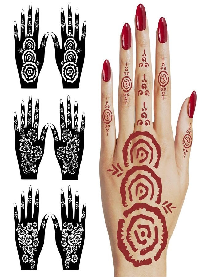 VANVATI Finger Fill Mehndi Stencil Sticker With Rose Tips For Stylish Festive - Image 1