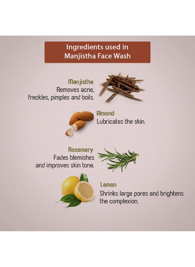 Ancient Living Manjistha Face Wash with Rosemary & Lemon - Purifying Face Cleanser For All Skin Types - 100 ml - Image 3
