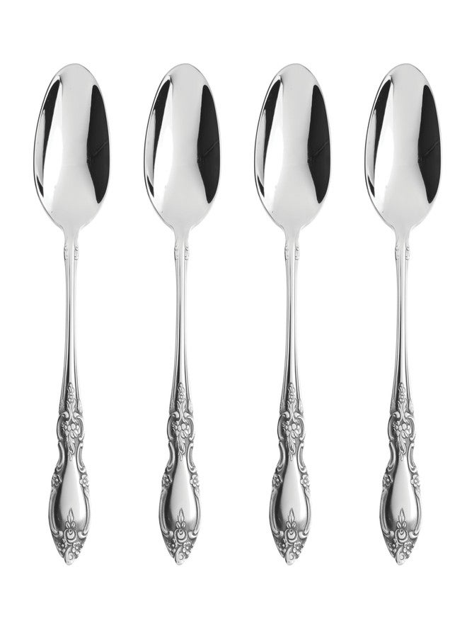 Oneida Silverware Set, Louisiana Fine Flatware Dinner Spoons Set of 4, Service For 4, 18/8 Stainless Steel, Dishwasher Safe, Mirror Finish, 6.8"L x 1.5"W, Stainless Dinner Spoons (4-Piece, Silver) - Image 1