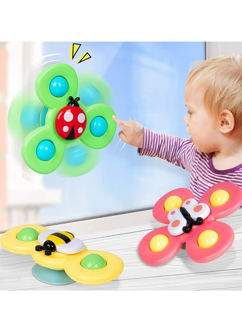Maanys Maanys Suction Cup Spinner Toy for Toddlers, 3PCS Spinning Top Baby Toys is Perfect Birthday Gifts for 1-Year-Old Boys and Girls, Sensory Toys for kids 1-3 Years  - Image 1