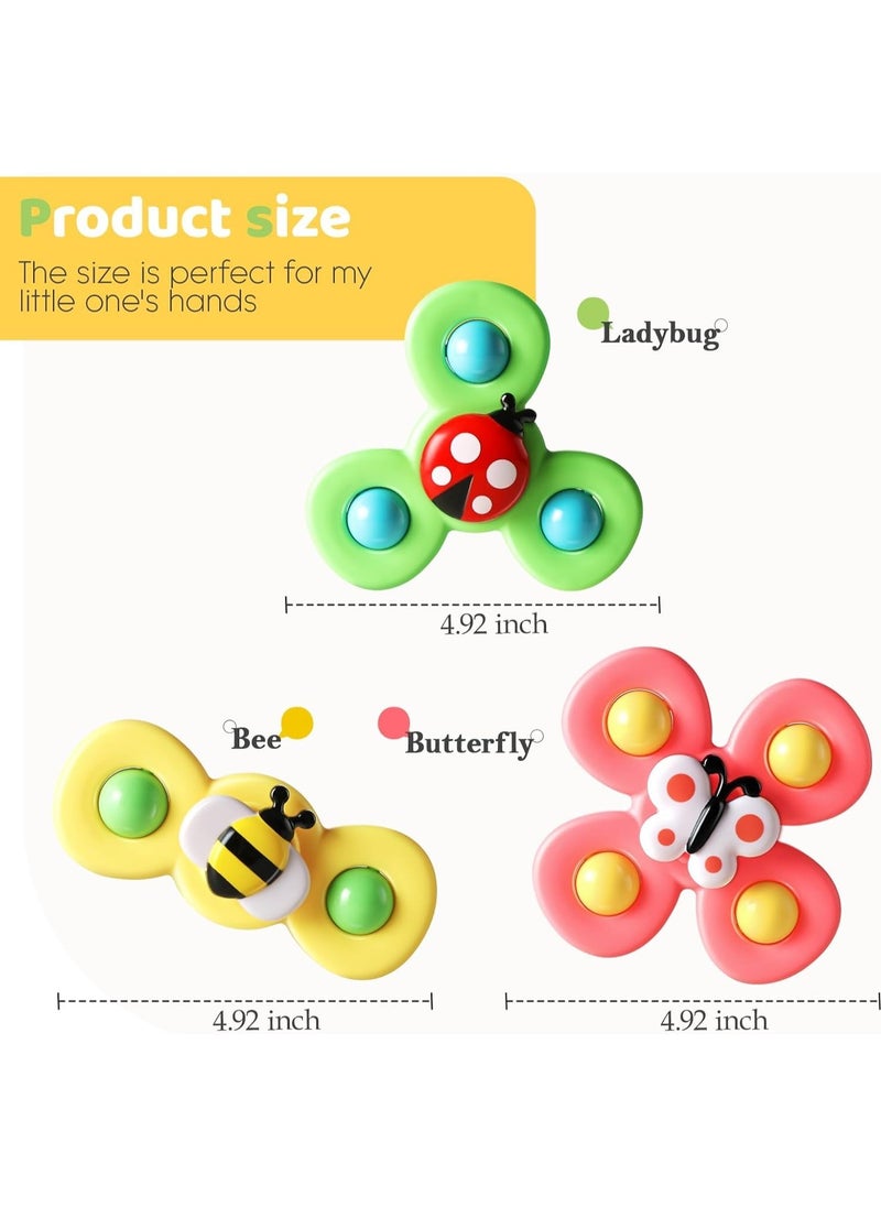Maanys Maanys Suction Cup Spinner Toy for Toddlers, 3PCS Spinning Top Baby Toys is Perfect Birthday Gifts for 1-Year-Old Boys and Girls, Sensory Toys for kids 1-3 Years  - Image 2
