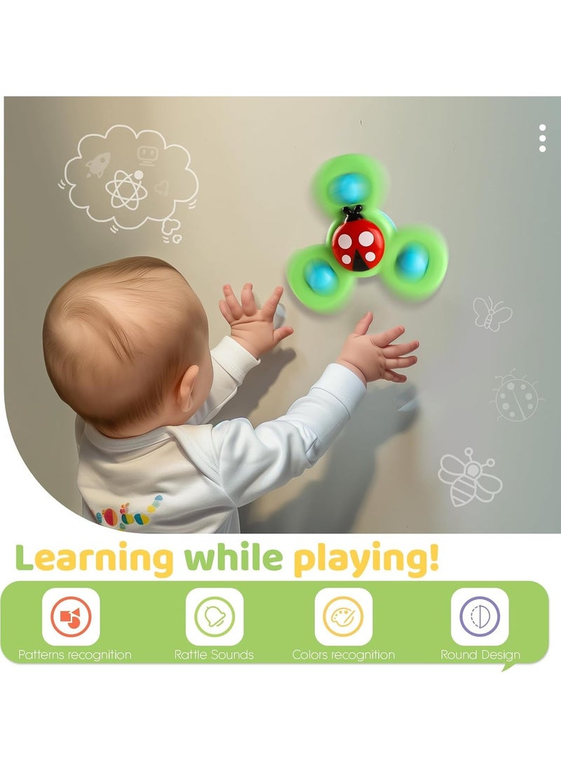 Maanys Maanys Suction Cup Spinner Toy for Toddlers, 3PCS Spinning Top Baby Toys is Perfect Birthday Gifts for 1-Year-Old Boys and Girls, Sensory Toys for kids 1-3 Years  - Image 3