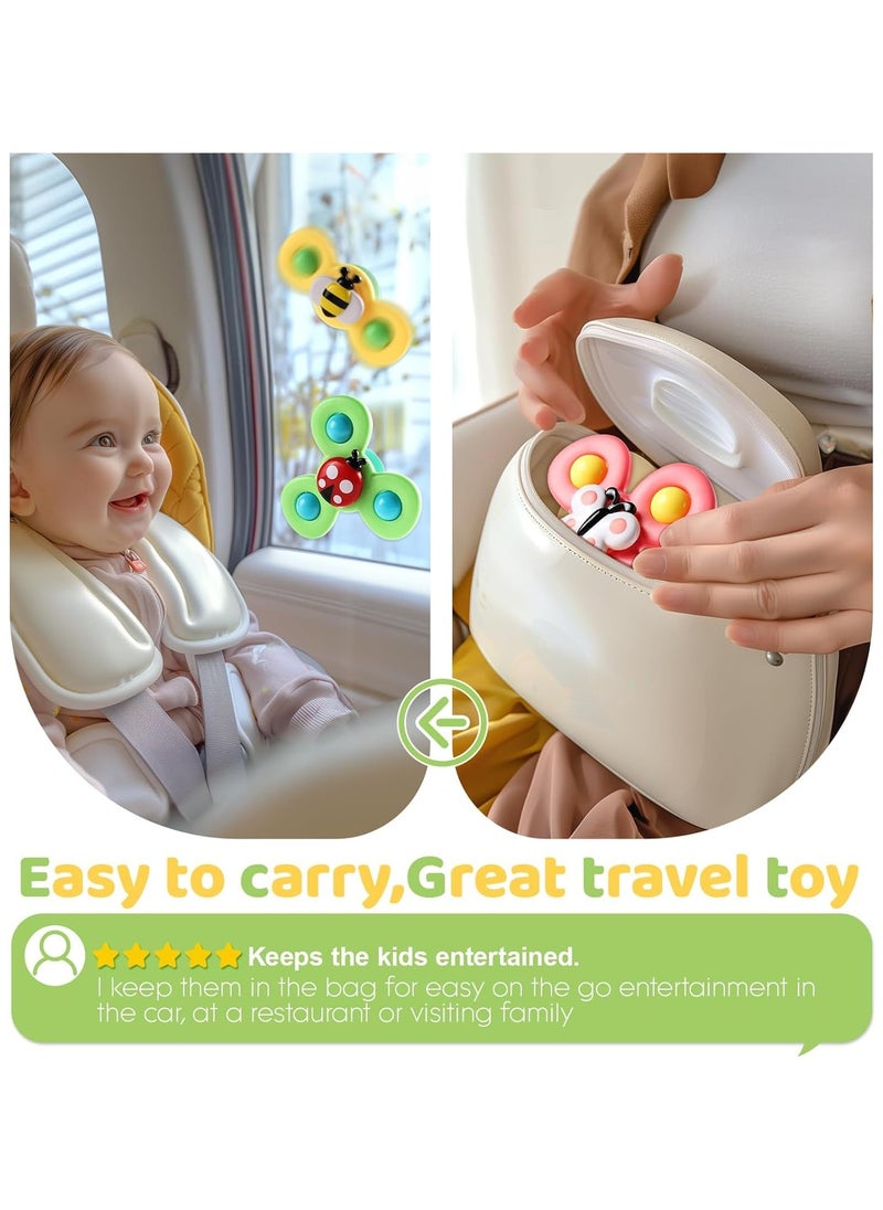 Maanys Maanys Suction Cup Spinner Toy for Toddlers, 3PCS Spinning Top Baby Toys is Perfect Birthday Gifts for 1-Year-Old Boys and Girls, Sensory Toys for kids 1-3 Years  - Image 4