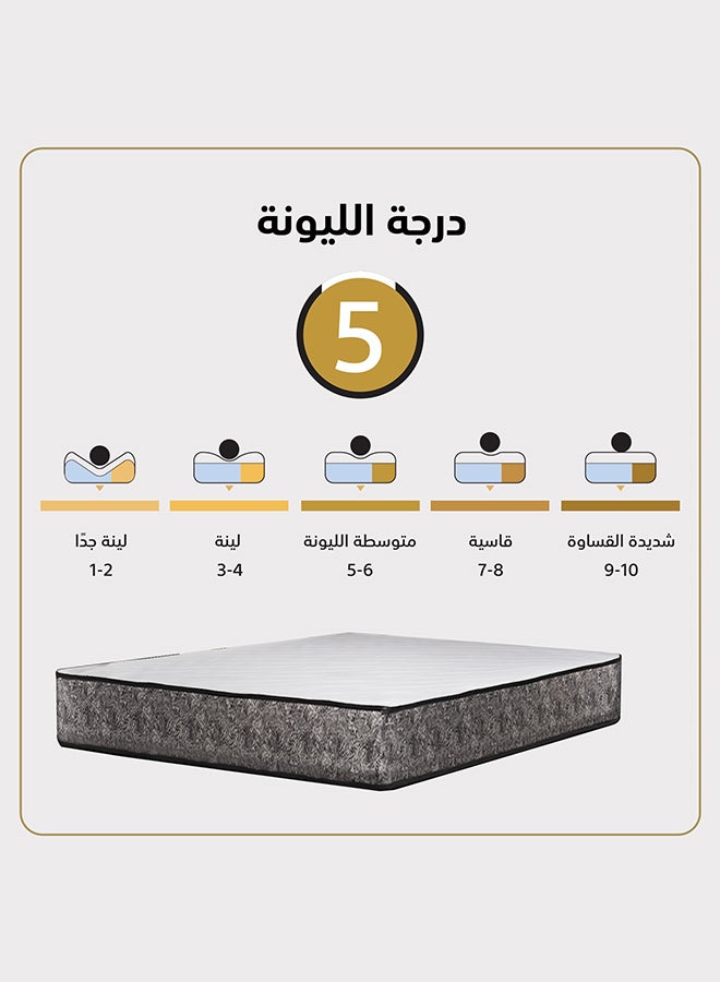 إن - هاوس ايمي | مرتبة سرير متعددة الطبقات 12 طبقة ارتفاع 23 سم قياس سوبر كينج - 200x200 سم - بيج وأبيض - Image 4