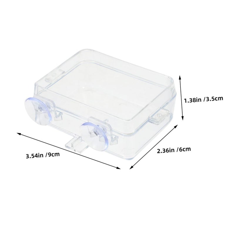 Escape Proof Reptile Feeder Bowl Transparent Food and Water Dish 9X6X3 5CM - Image 3