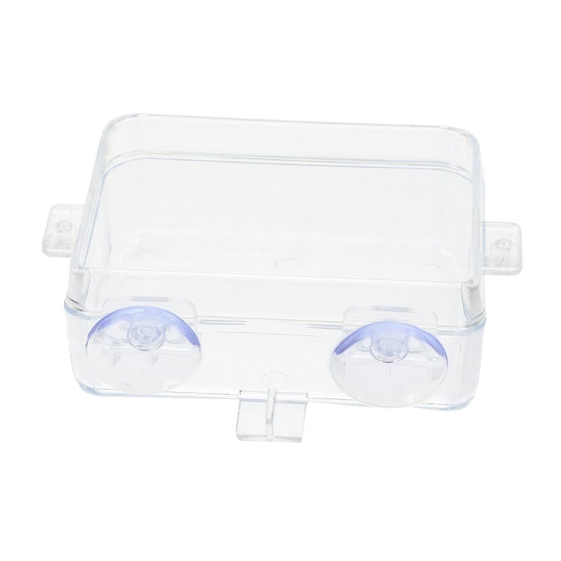 Escape Proof Reptile Feeder Bowl Transparent Food and Water Dish 9X6X3 5CM - Image 2