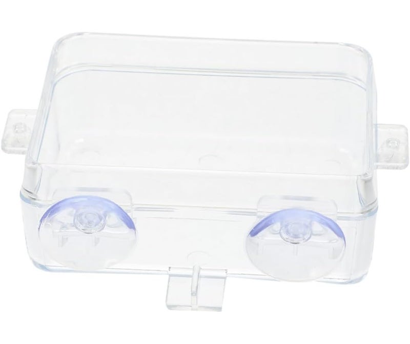 Escape Proof Reptile Feeder Bowl Transparent Food and Water Dish 9X6X3 5CM - Image 1