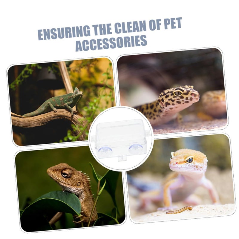 Escape Proof Reptile Feeder Bowl Transparent Food and Water Dish 9X6X3 5CM - Image 5