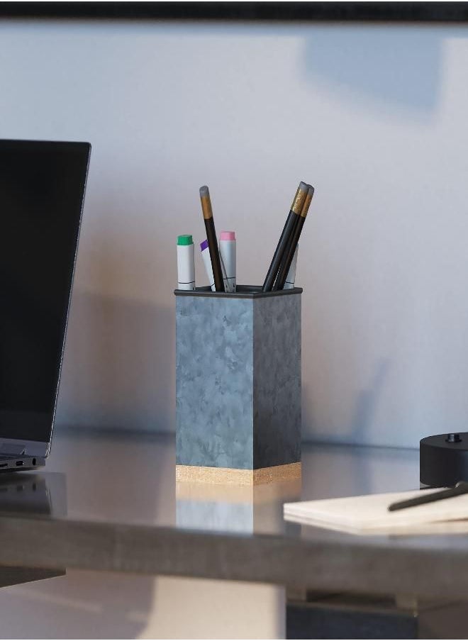 HBCY Creations HBCY Creations Rustic Galvanized Desk Organizer Set, 3 Piece Rustic Mail Organizer for Desktop - Great for Rustic or Industrial Home Decor.  - Image 3
