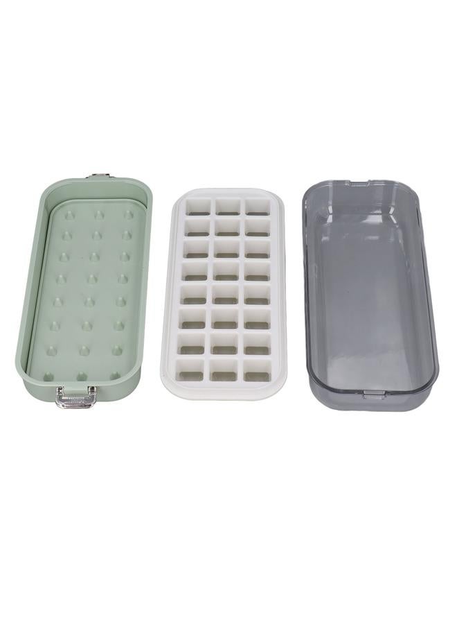 xozgdovg Ice Cube Tray with Bin and Lid Reusable Easy to Release Space Saving Clear Ice Maker for Home Refrigerator Light Green  - Image 2